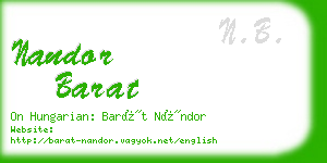 nandor barat business card